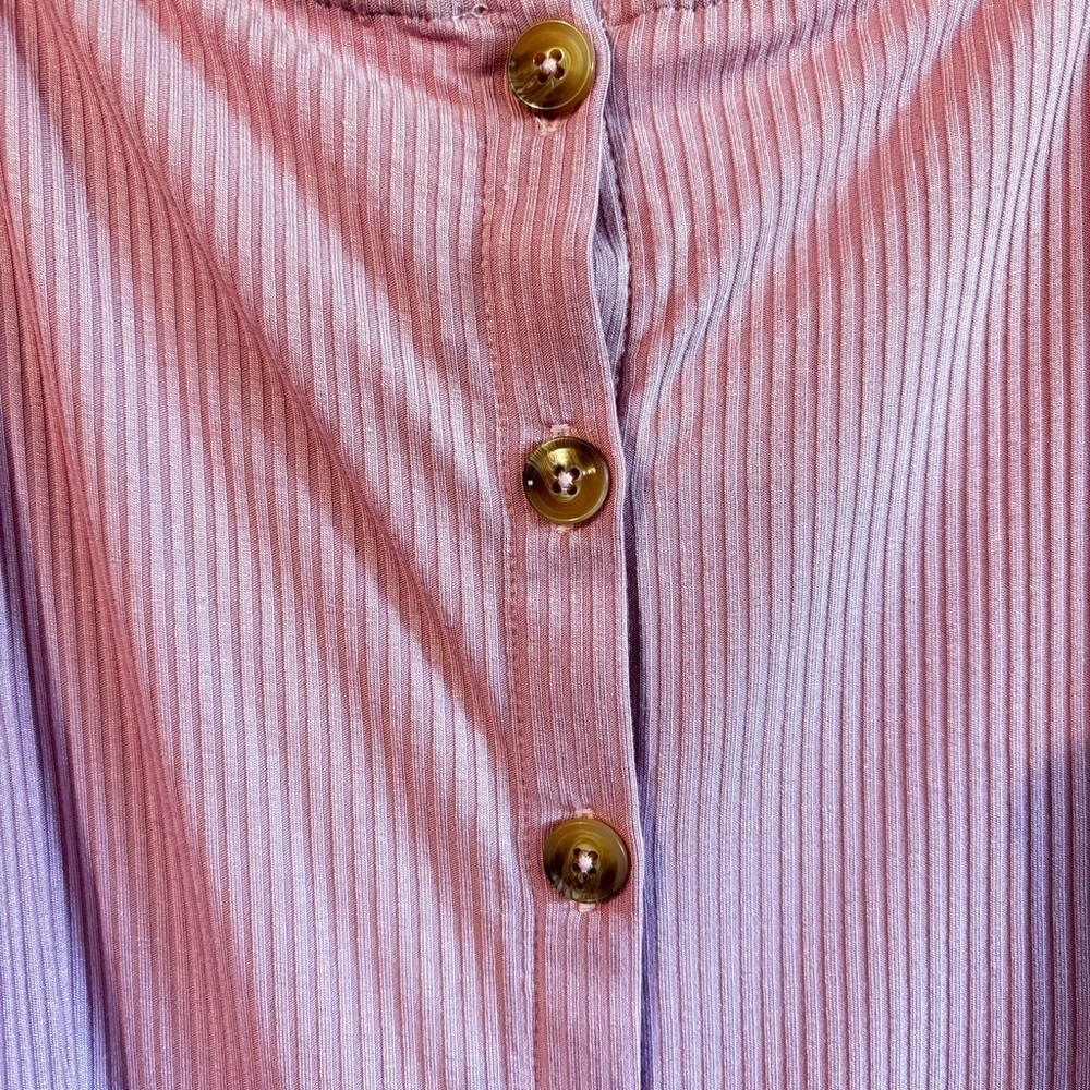 Topshop Button Ribbed Mini Dress - Picture 2 of 2